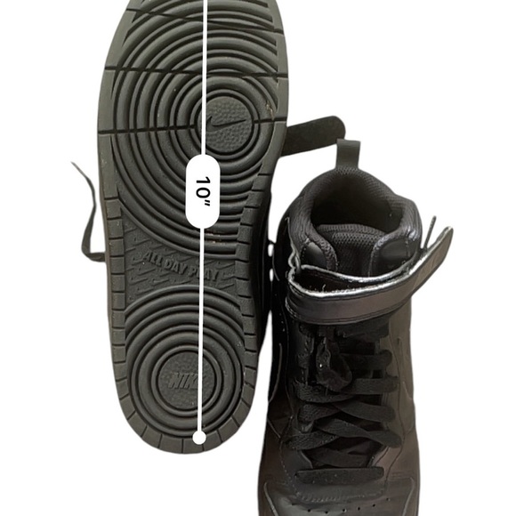 Nike court borough 2 high top sneakers black on black Big Boys 6.5 CD-7782-001 - Picture 13 of 15